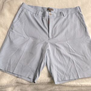 Mens Peter Millar Golf or Leisure shorts small blue and white check size 38
